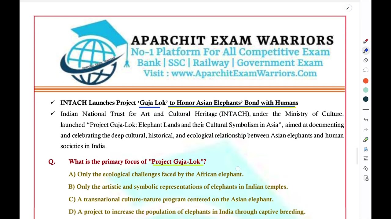 November Month Current Affairs Revision | Part 6