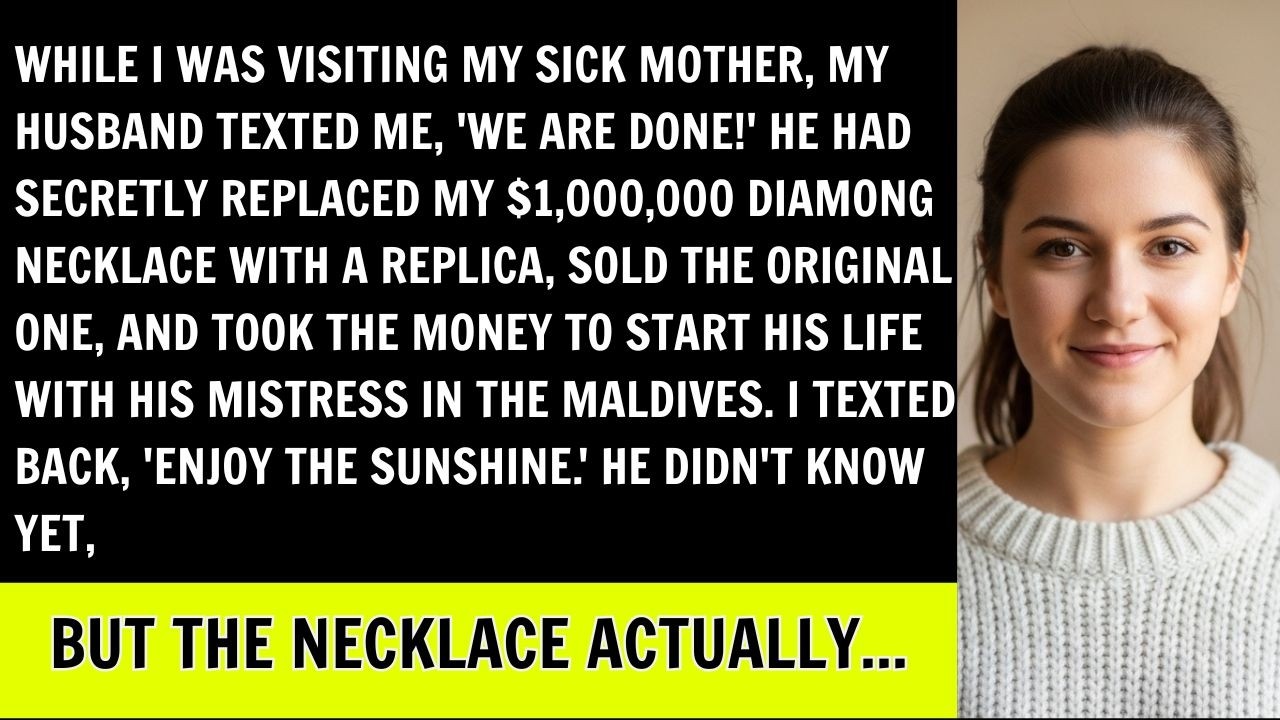 Husband Secretly Sold My $1 MILLION Diamond Necklace And Fled To The Maldives With His Mistress.