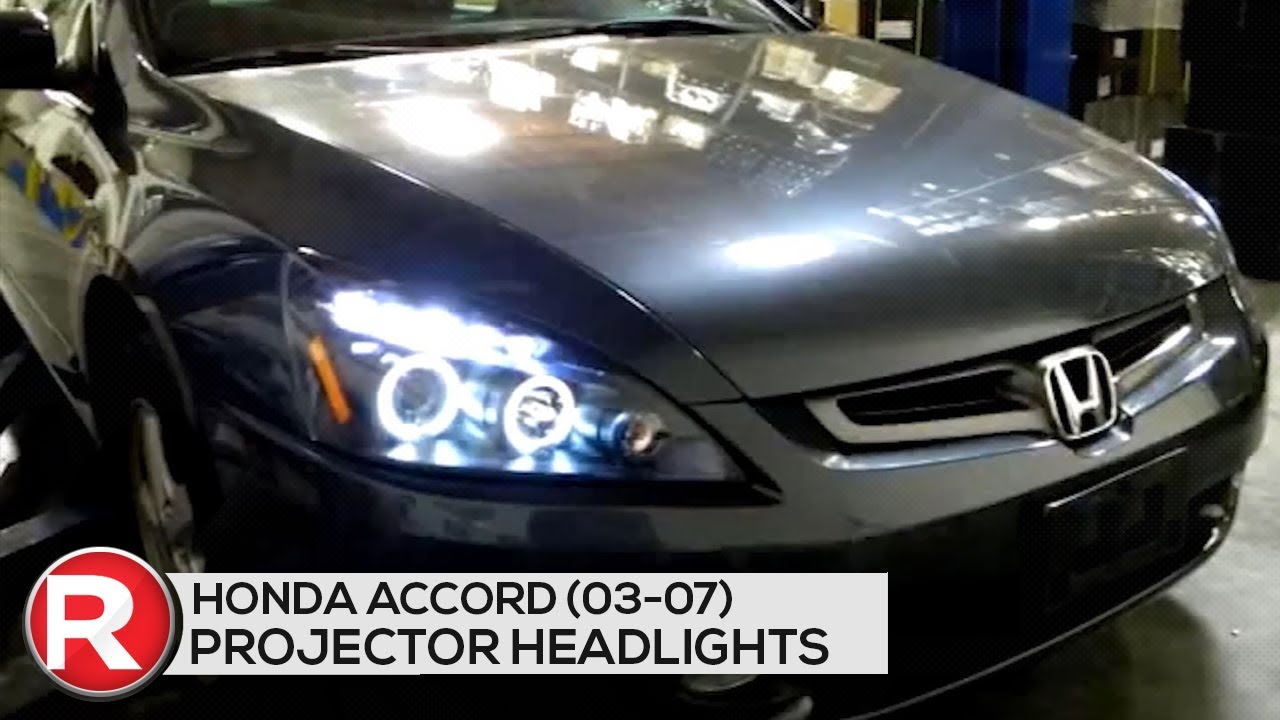 DIY Install: Spec-D Projector Headlights Honda Accord (03-07) Dual Halo w/ LED Accents Black|Chrome