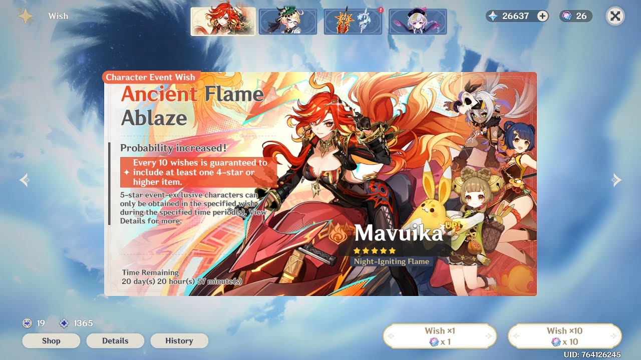 I got INSANE luck when pulling for Mavuika 1 minute after release!