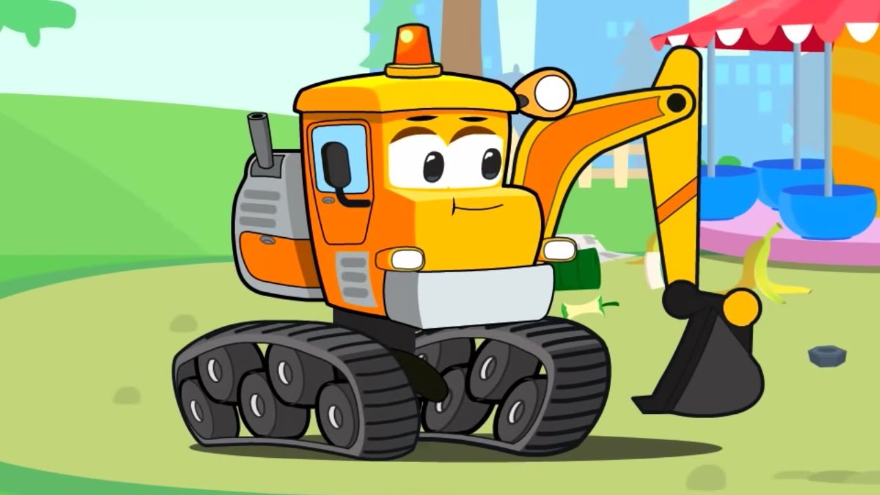 Bagger und der kleine Traktor treffen sich mit den Freunden | Vroom Vroom - Cartoons f&uuml;r Kinder