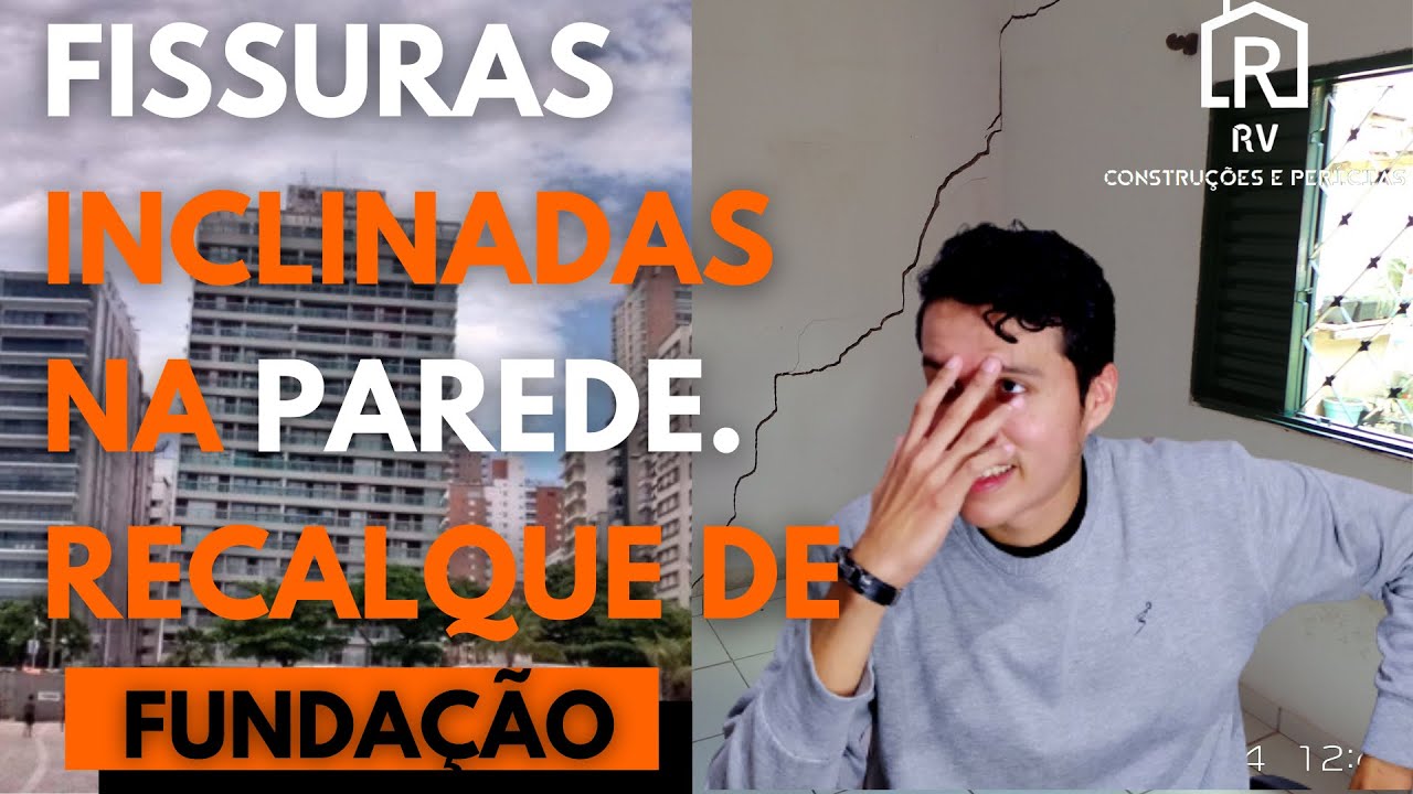 FISSURAS INCLINADAS NA PAREDE. RECALQUE DE FUNDAÇÃO.