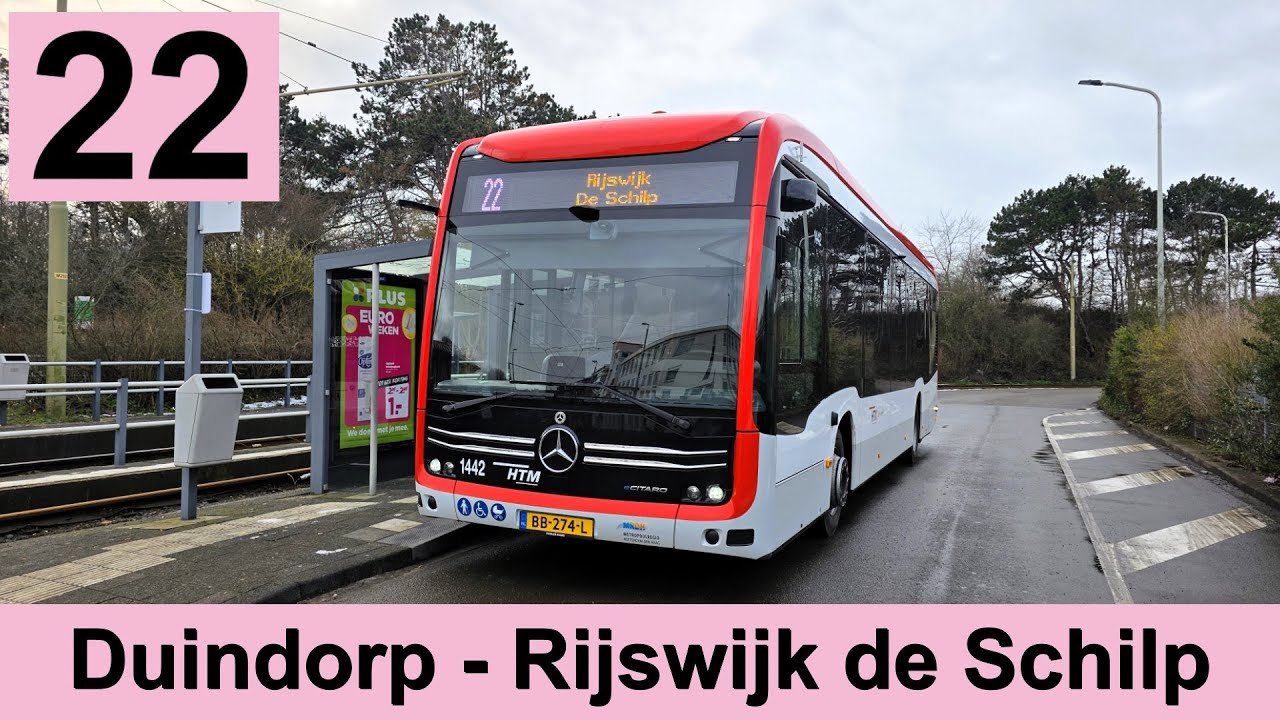 HTM lijn 22: Den Haag Duindorp - Rijswijk De Schilp | Omleiding | HTM 1442 | 2026