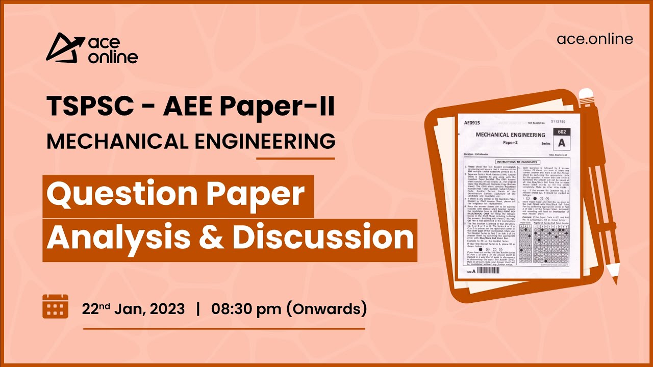 TSPSC-AEE Paper-II - Question Paper Analysis & Discussion | Mechanical Engineering | ACE Online