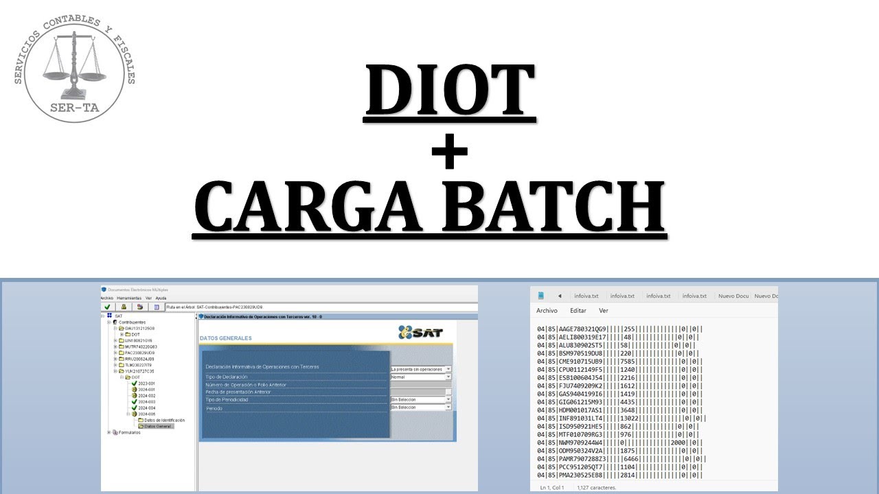 CÓMO ELABORAR Y PRESENTAR LA DECLARACIÓN DIOT MAS PAPEL DE TRABAJO CARGA BATCH.