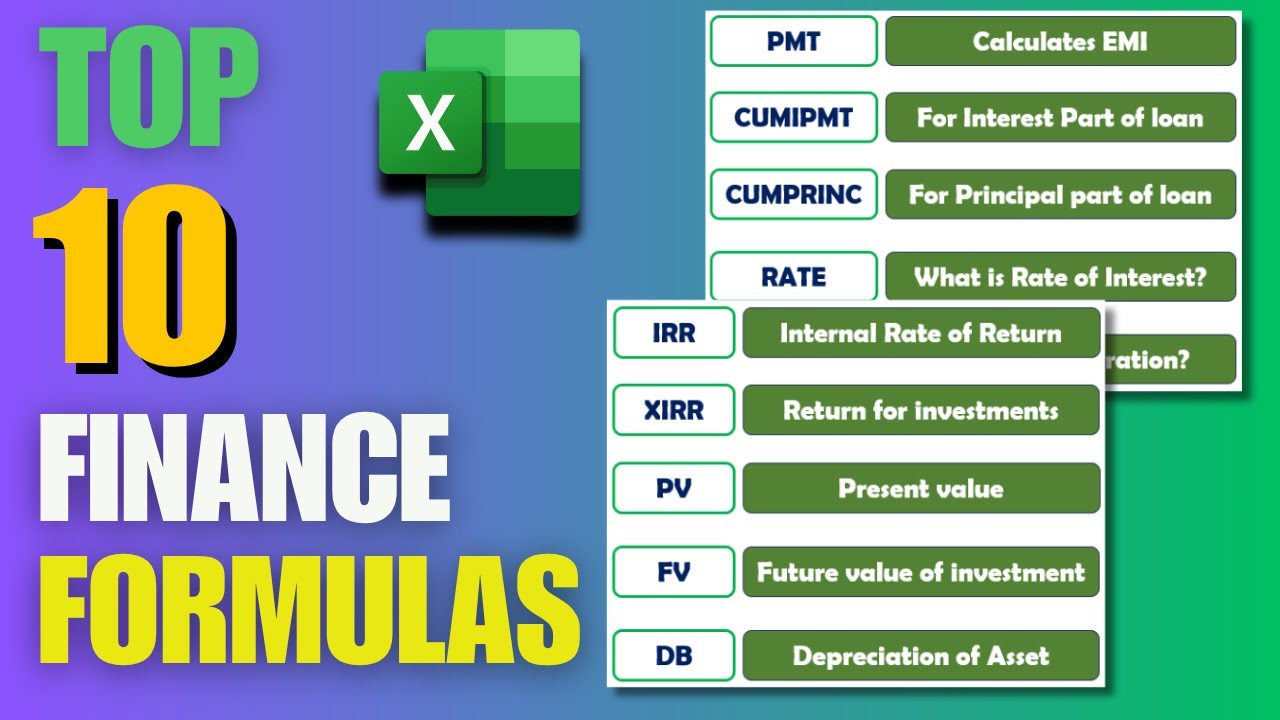 Excel Financial Functions Explained | PMT, IRR, XIRR, FV, PV, RATE, DB, NPER & More