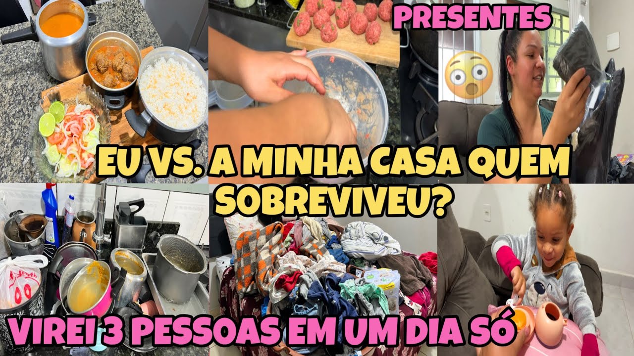 NÃO TINHA NEM POR ONDE COMEÇAR😢-MINHA CASA FICOU UM NOJO🤮 GANHAMOS MUITA COISAS PRAS CRIANÇAS 