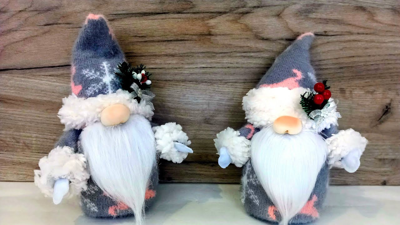 #How to Make a Christmas Gnome from a Sock#diy#Как сделать Рождественского гнома из носка#diycrafts