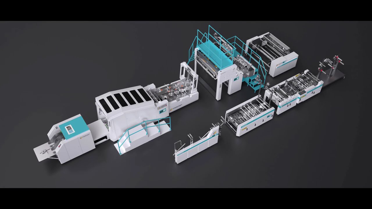 Fully Automatic Square Bottom Paper Bag Machine with Twisted rope & Flat Handle – Auto 360 All Servo