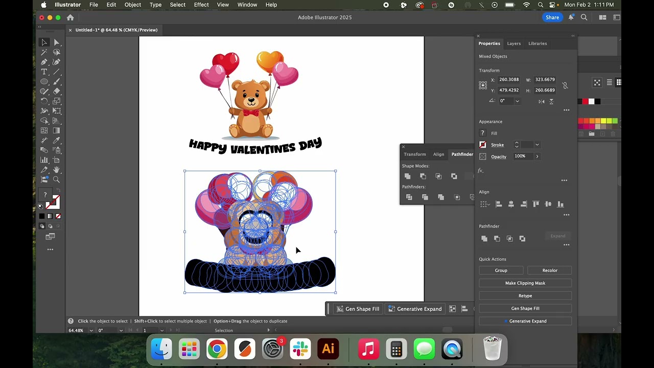 Using Illustrator's AI Function to Make a Valentines Sticker