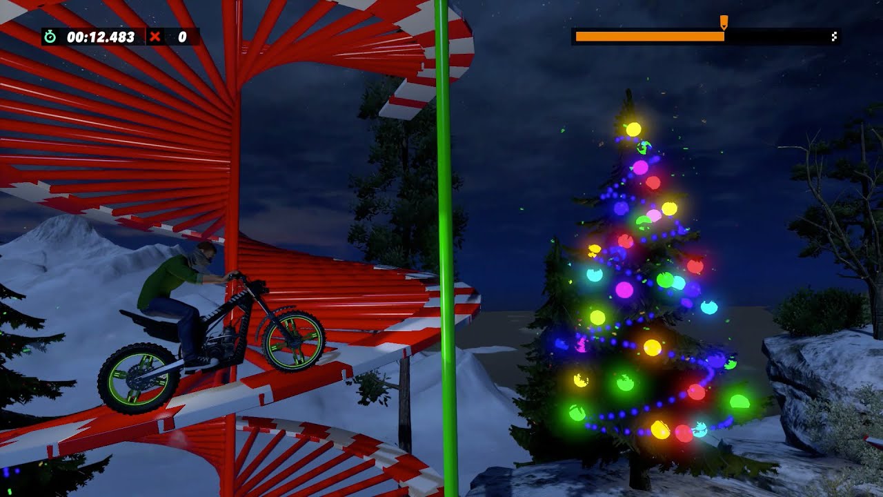 Trials Rising Custom Track - SB: Christmas Corkscrew