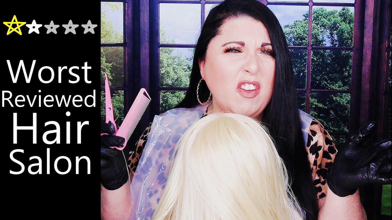 ASMR Worst Reviewed Hair Salon Roleplay (Haircut, Gum Chewing, Whisper, B*tchy) Rude Hairdresser RP