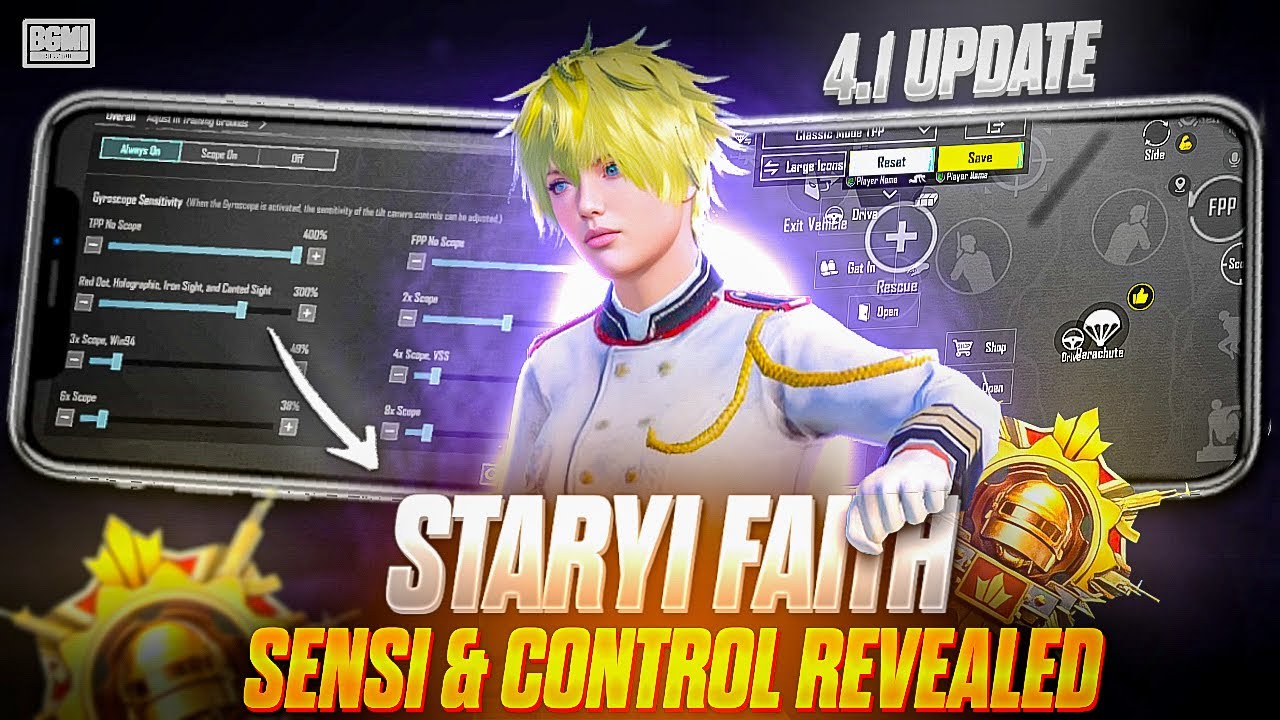 The Best Sensitivity In 4.1 Update 🥵[ Staryi Faith Sensitivity Reveal 🔥] BGMI 🇮🇳 