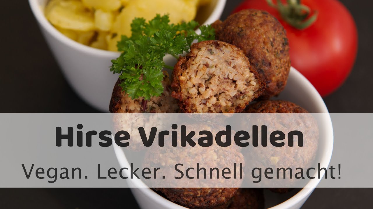 Hirse Vrikadellen (vegan).  Kenne keinen, der sie nicht mag :-)