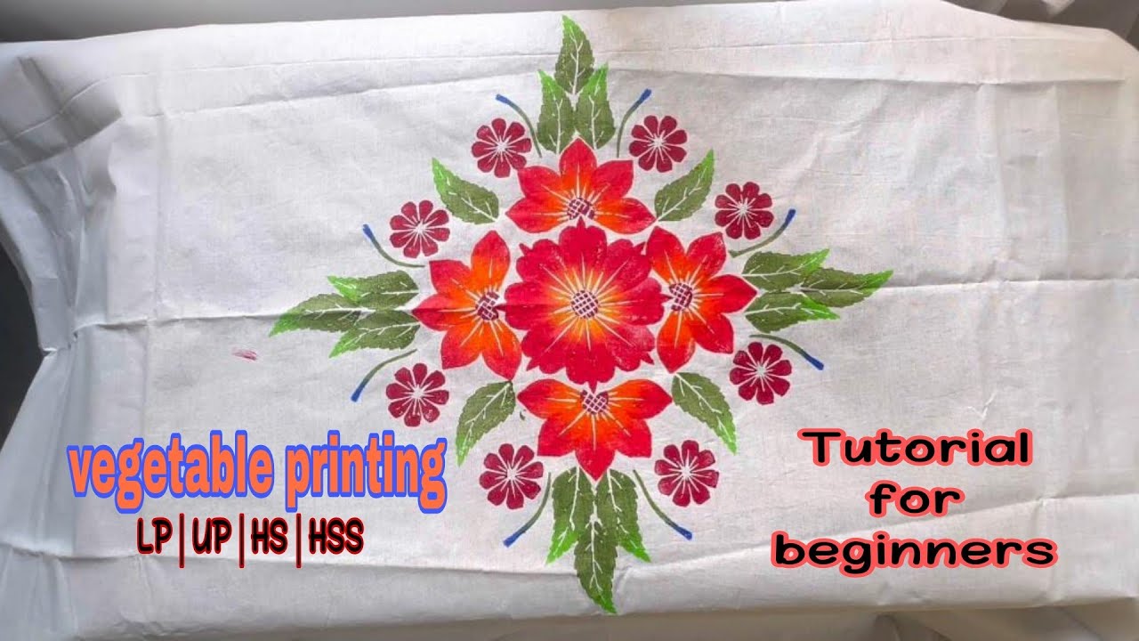 Vegetable printing design on cloth| work experience #vegetableart #art #vegetableprinting