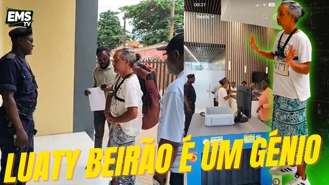 LUATY BEIRÃO OBRIGADO PELA POLÍCIA DO MPLA AMARRAR PANO QUANDO ESTE ENTRAVA NA CNE PARA CONTESTAR