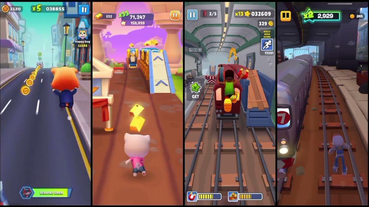 Cat runner 🆚 talking tom time rush 🆚 Subway surfers 🆚 Subway surfers City gameplay 