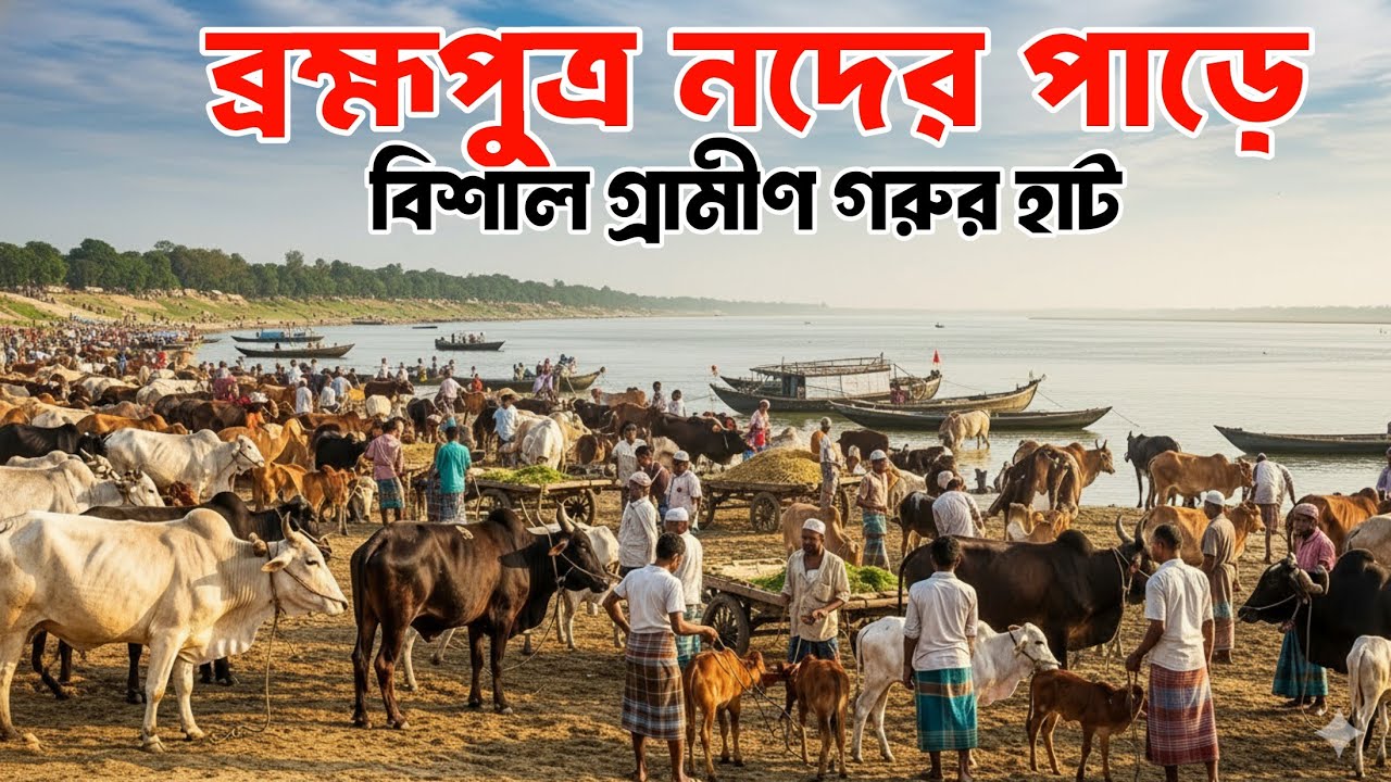 বিশাল ব্রহ্মপুত্র নদের তীরে গরুর হাট | বৃহত্তর ময়মনসিংহের মধ্যে সবচেয়ে বড় গরুর হাট | Ferighat 