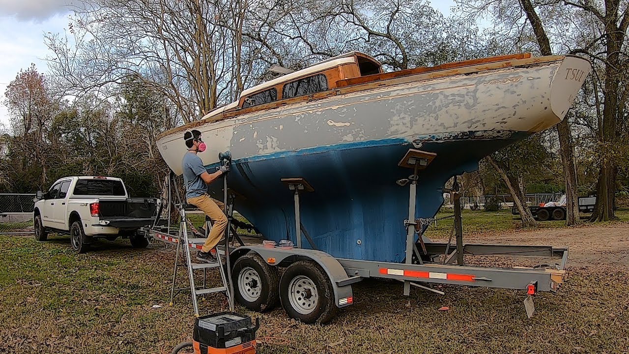 Sanding the Mast and Priming the Topsides | Sailboat Restoration Ep. 39