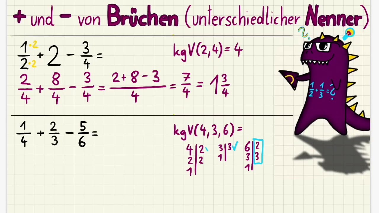 M2_Brüche_Addition Subtraktion (unterschiedlicher Nenner)