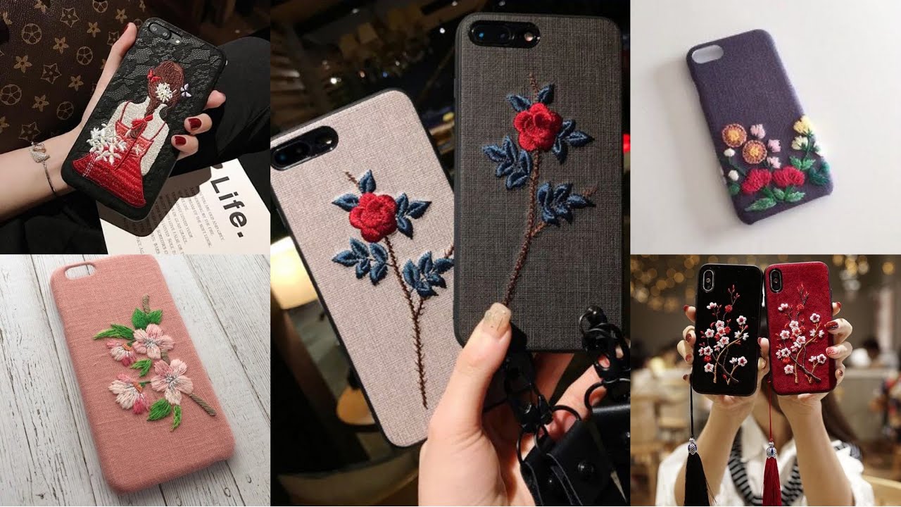 Hand Embroidered DIY stylish mobile cover ideas for fashionable girls / 2020 embroidery patterns