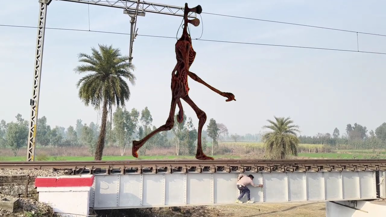 Siren Head - railway bridge Short film | HAUNTEDBOY33 | HORROR SHORT FILM | YOUTUBE SHORTS MOVIE 