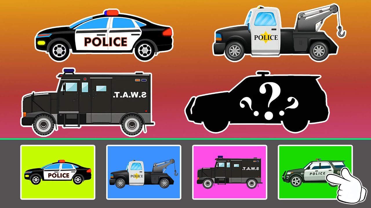 Find the location of S.W.A.T, Tow truck, Police Cars | Police Vehicles