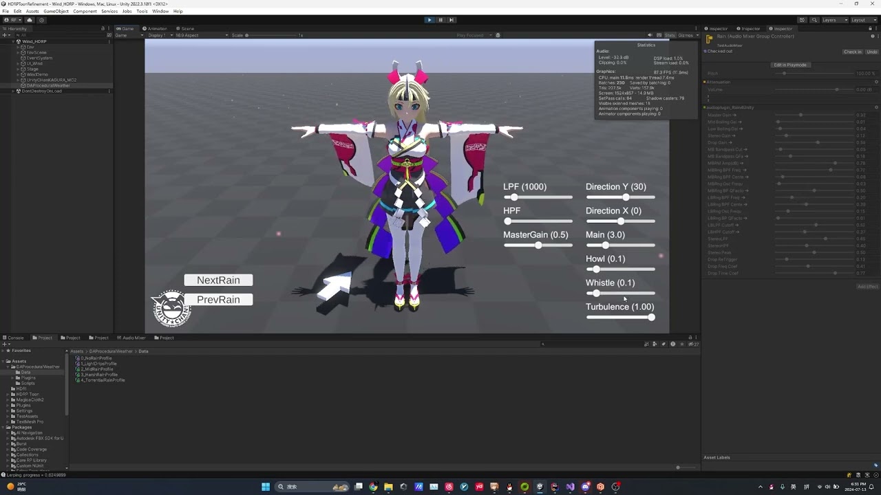 JUCE/Unity Rain Synthesizer