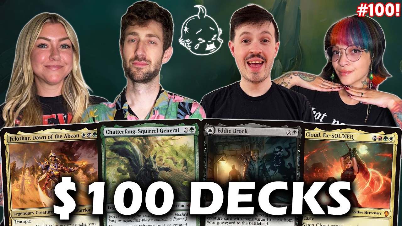 КОЛОДЫ ЗА $100 К НАШЕМУ 100-МУ ЭПИЗОДУ!! | Felothar | Chatterfang | Eddie Brock | Cloud | MTG EDH...