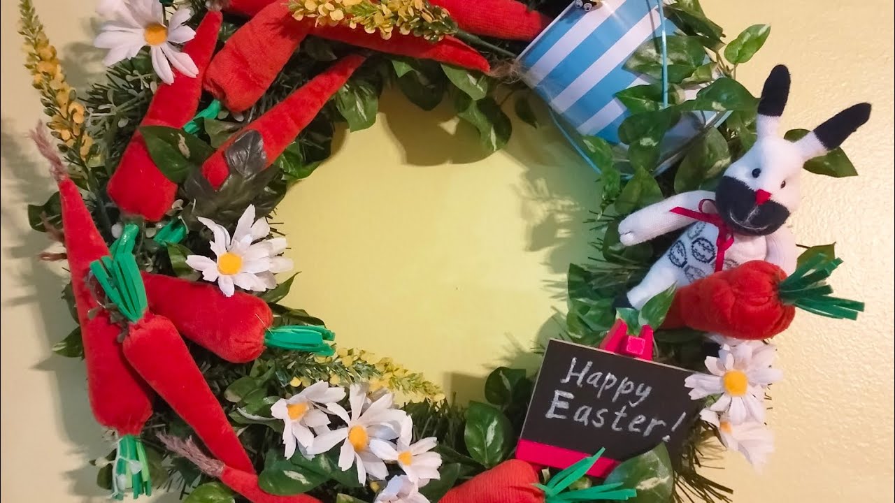 Easter Bunny & Carrots Wreath DIY