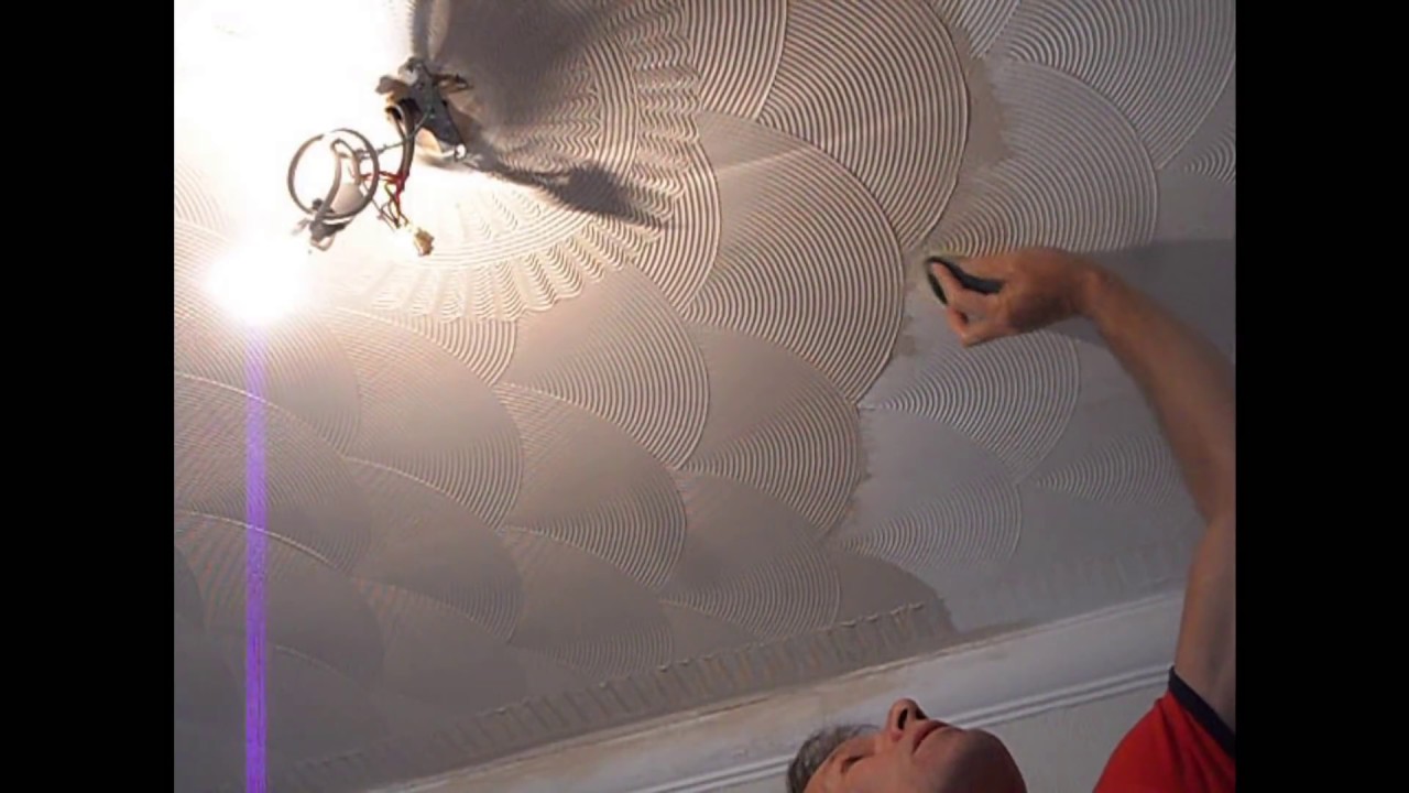 Matching in Artex Fan Pattern Ceiling Comb Texture
