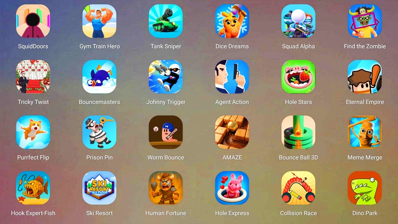 Roblox,Hello Neighbor Alpha 2,Fish.IO,Swamp Attack,Mr. Funny's Toyshop,Lucky Balls,Poppy Playtime 4
