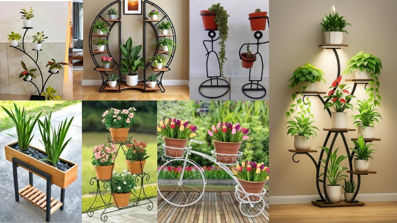 Metal Indoor Flower Stand | Modern Home Decor Idea For Apartment & Small Homes