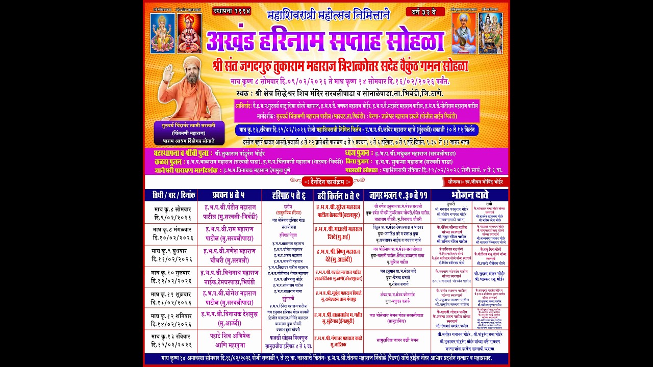 अखंड हरिनाम सप्ताह सोहळा सरवलीपाडा व सोनाळेपाडा २०२६ / DAY-07 / श्री. चैतन्य महाराज निंबोळे (पैठण)