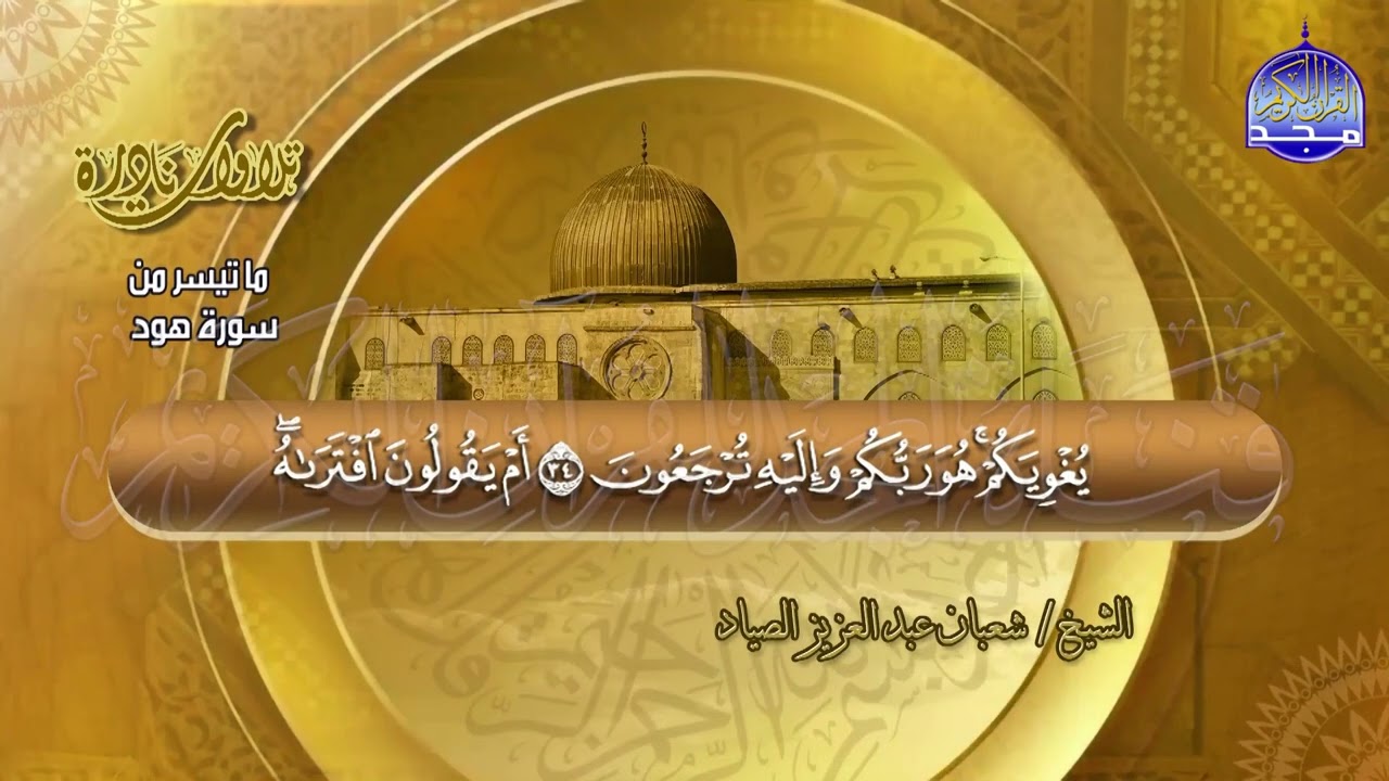 تلاوة تحبيرية رائعة  من ( سورة هود ) للشيخ شعبان الصياد  🌴 Shaaban alssyad