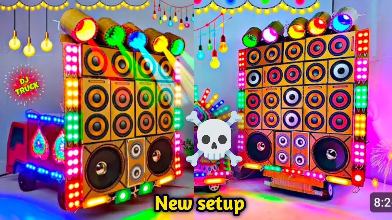 Mini Dj Truck Setup Loading at-home byCardboard Making Dj truck dj light |Setup |dj wala