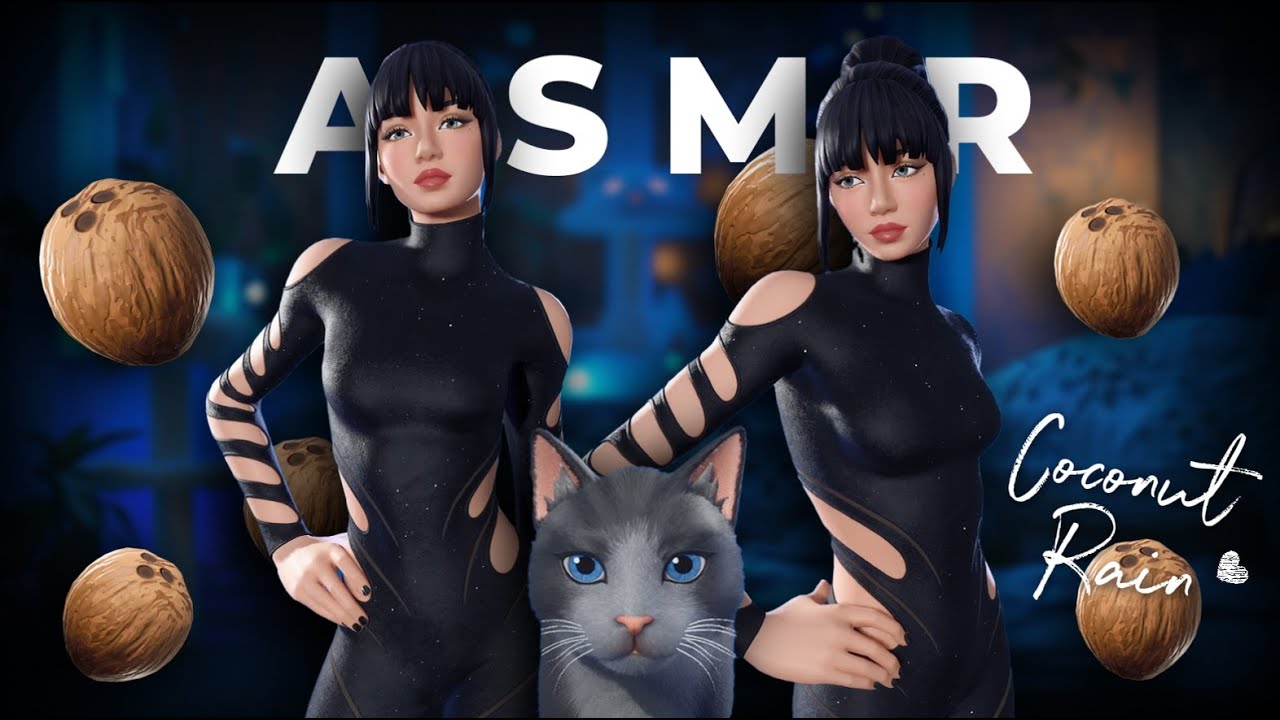 ♡︎ Fortnite ASMR ♡ Doing CoCoNut Rain till you fall asleep ♡ Zero Build + Cat ♡ (WET Mouth Sounds)
