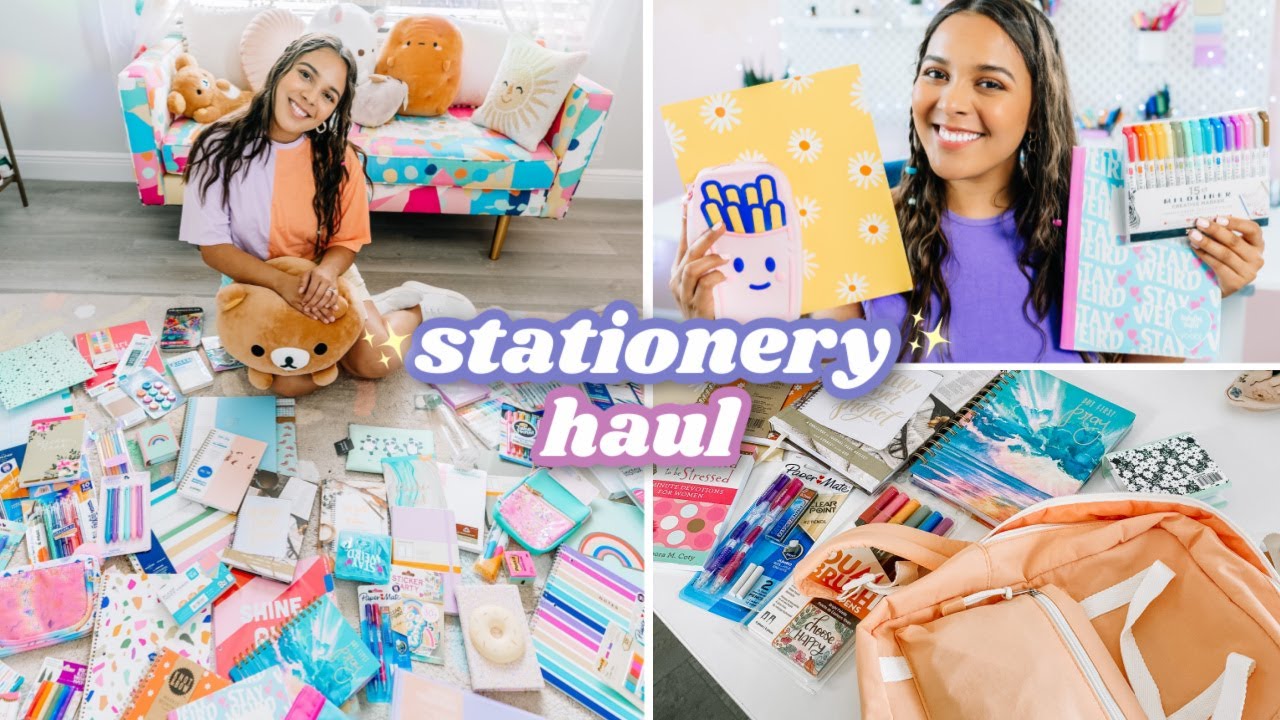 ✨ aesthetic back to school supplies haul 📓🌈 stationery essentials🖋