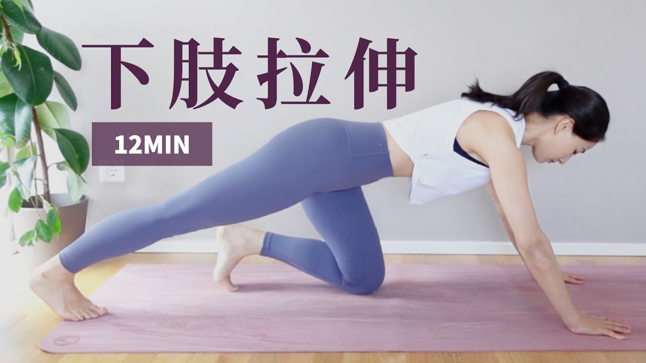 【12分钟下肢拉伸】久坐族/运动后拉伸 促进下肢血液循环 改善腿型 Lower body Stretch | Yue Yoga