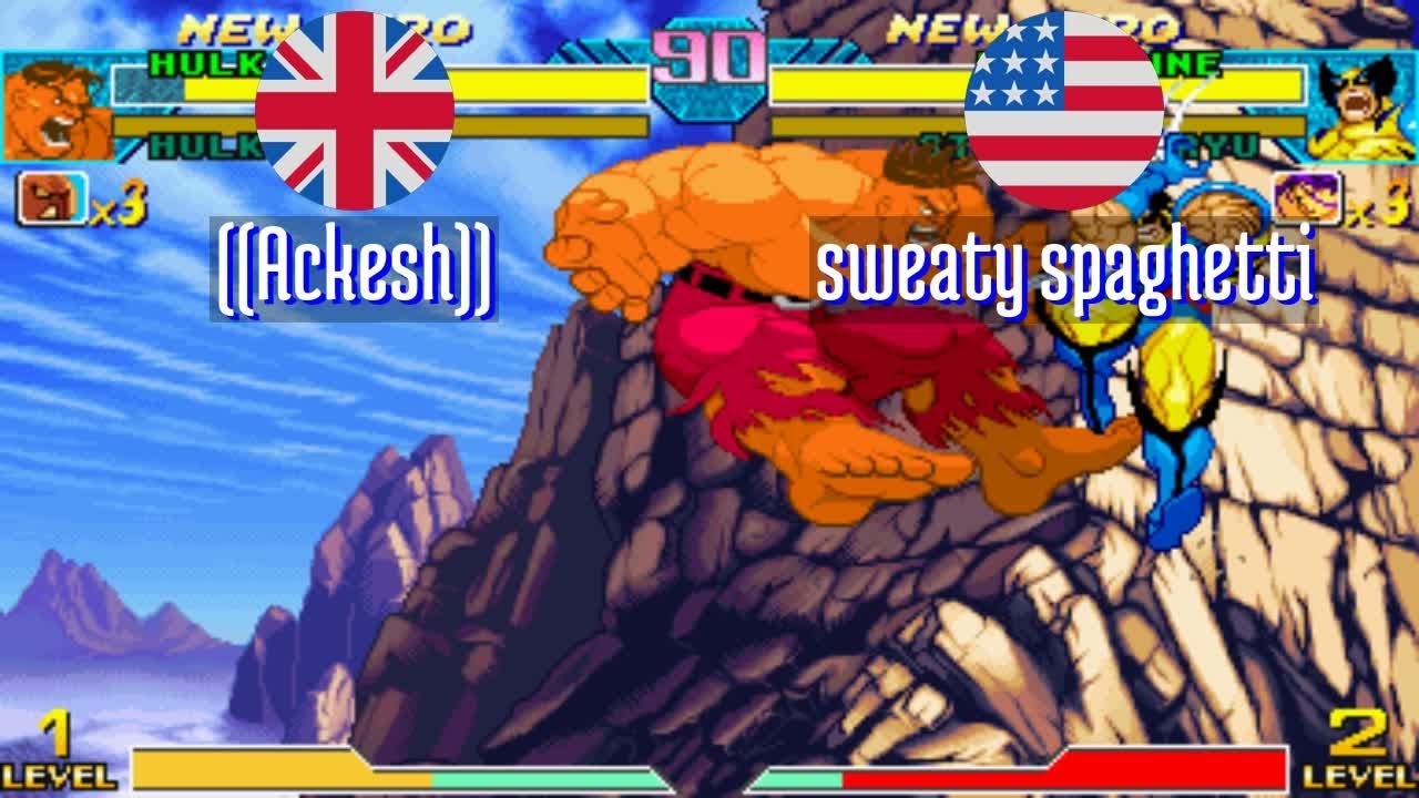 FT5 @mvsc: ((Ackesh)) (GB) vs sweaty spaghetti (US) [Marvel vs Capcom Fightcade] Jun 9