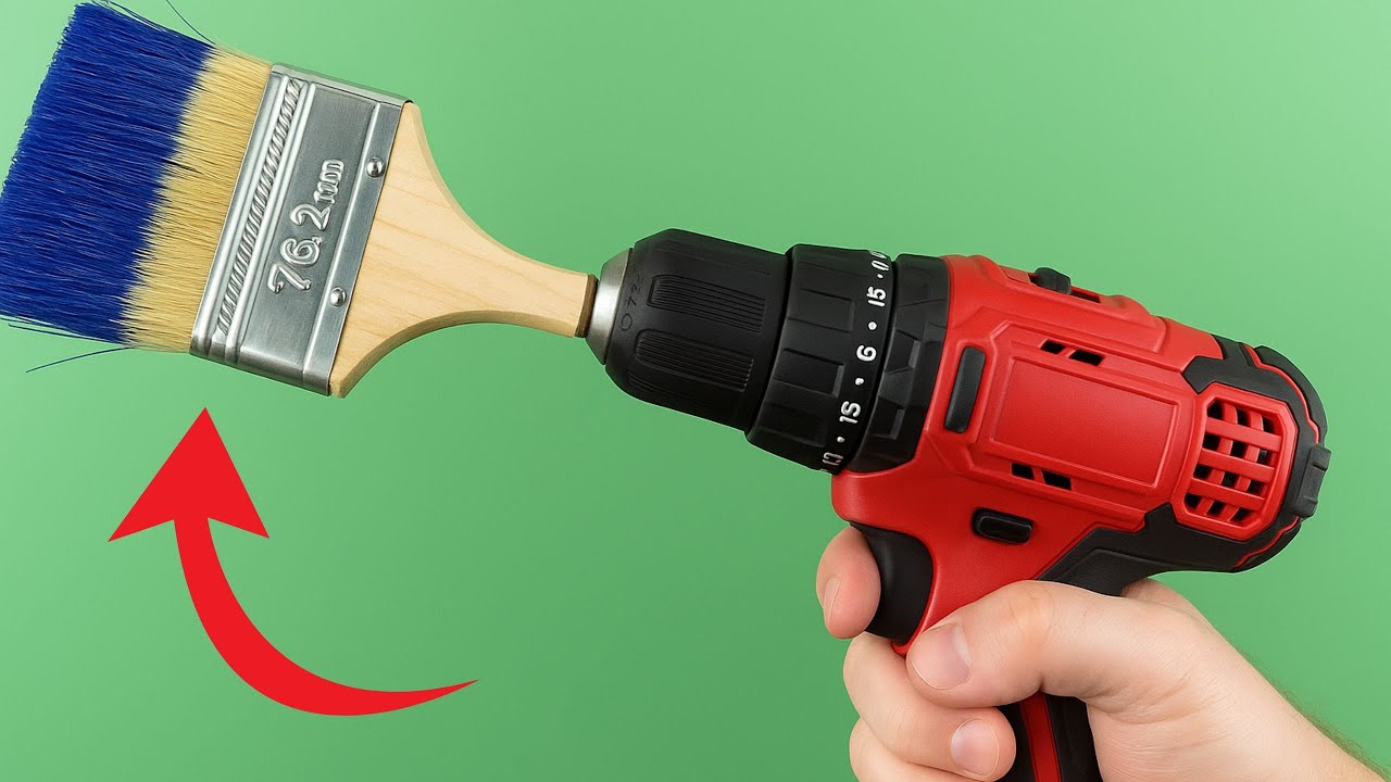 Just plug the paint brush into the drill and you'll be amazed at the results | Tips 365