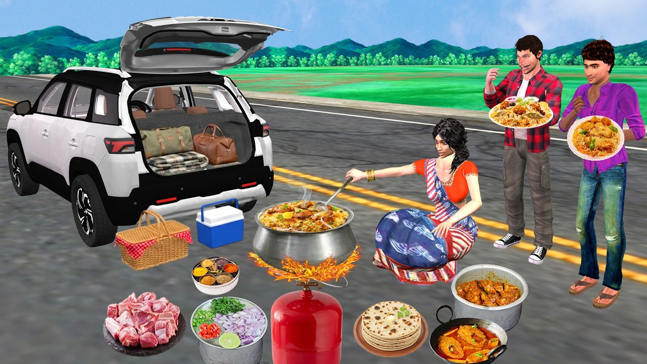 परिवार यात्रा Cooking on Highway Roadside Comedy Hindi Kahaniya Moral Stories