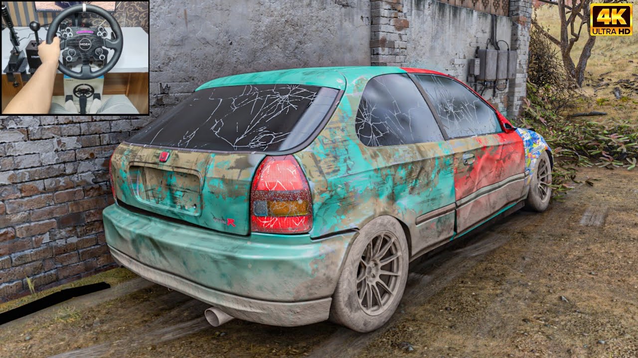 Rebuilding Honda Civic EK9 Type R | Forza Horizon 5 | Steering Wheel gameplay