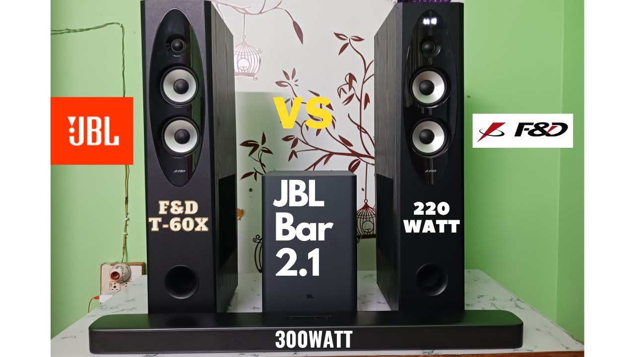 JBL BAR 2.1 DEEP BASS vs F&D T-60X SOUND TEST COMPARISON | 50% VOLUME AUDIO TEST
