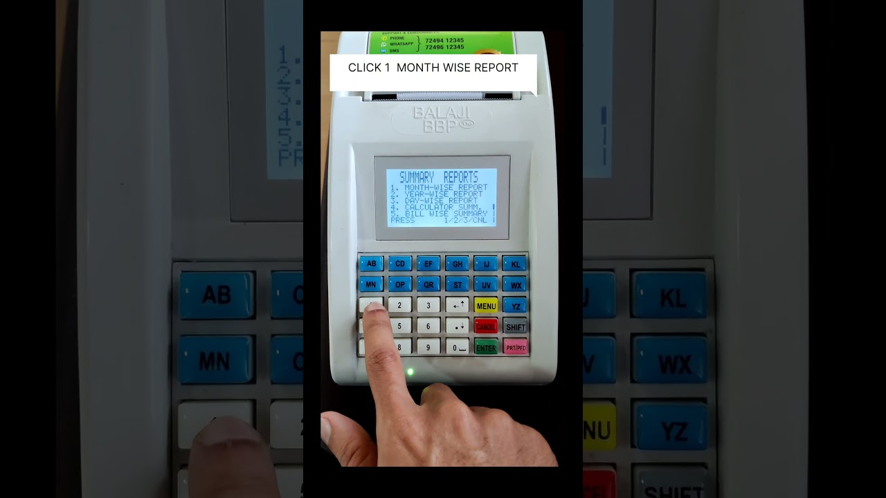 BALAJI BILLING MACHINE,HOW TO TAKE MONTH WISE REPORT