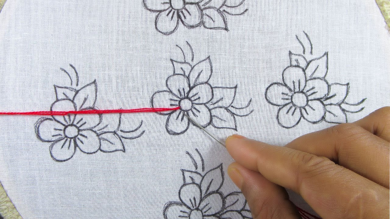 Hand embroidery, All over design for dresses, Hand embroidery tutorial
