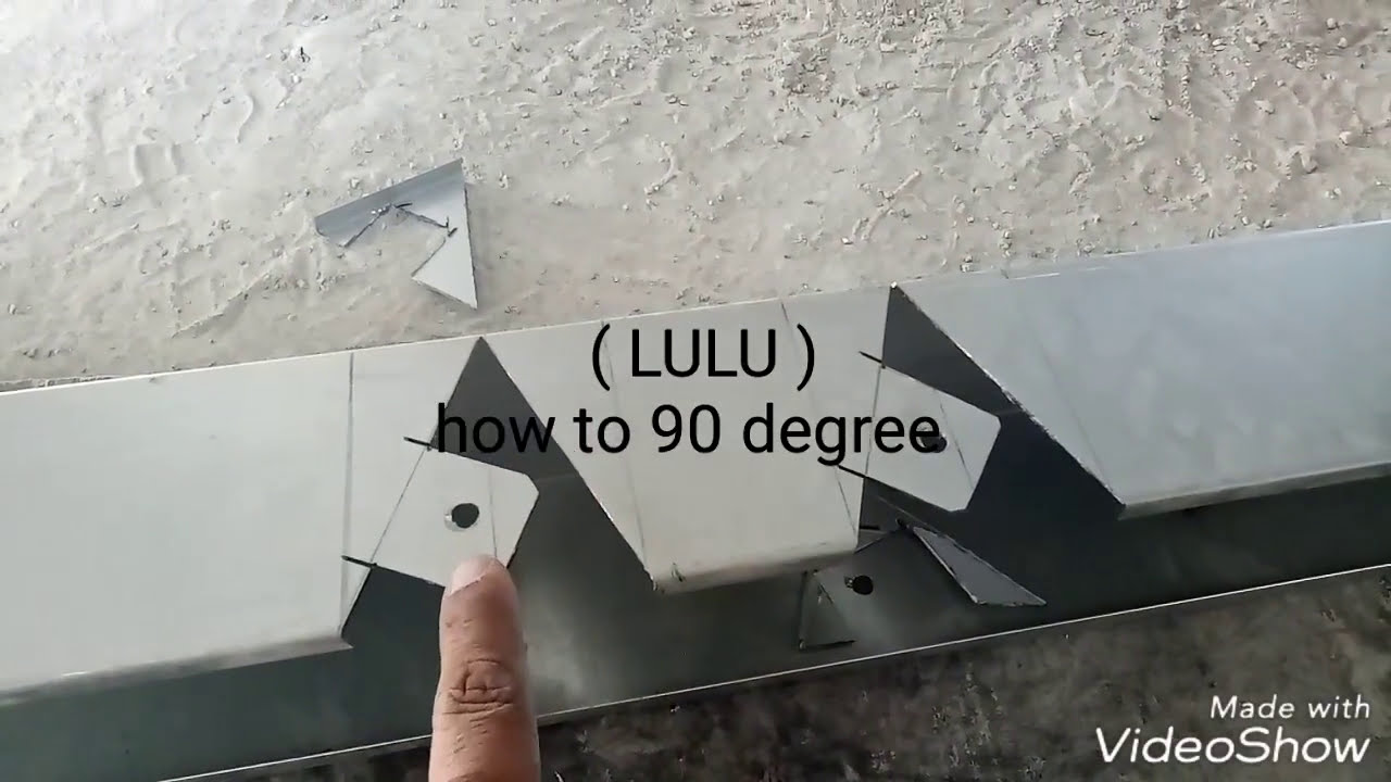 90 degree bend    (100mm trunking keliye 82 mm +82 mm v cutting =90 degree