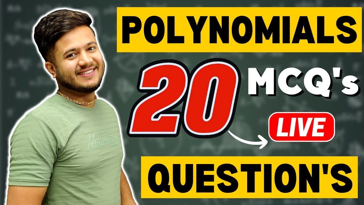 20 important MCQ's from Polynomials | class 10 maths session (2023-24)| Deepak sir | Gyaani keeda