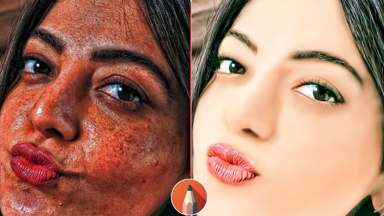 🔴 Oily Smooth skin HDR secret tricks 🤫 face smooth editing| photo editing| sketchbook editing