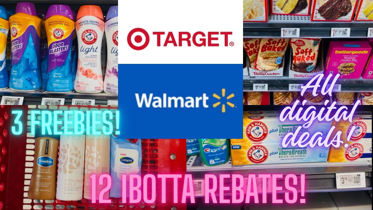 All digital Target and Walmart haul! 3 freebies! 12 IBOTTA rebates! 